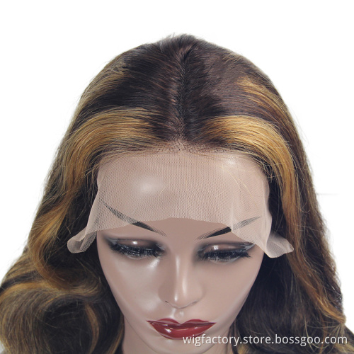 Factory Wholesale 150% 180% density t part lace wig, human hair wigs lace front 4/27, glueless human hair 4/27 wigs